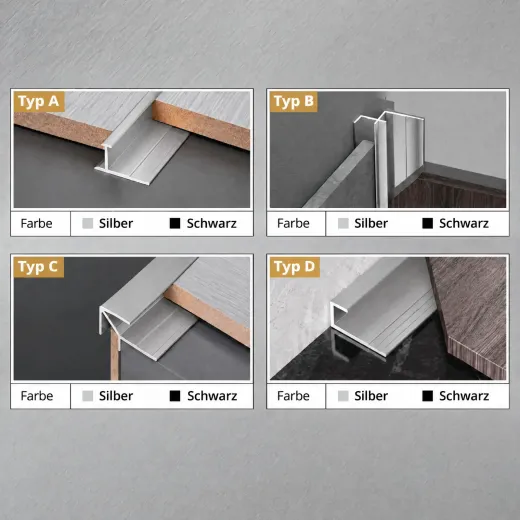Abschlussprofil Aluminium, 3 m – für PVC-Wandpaneele