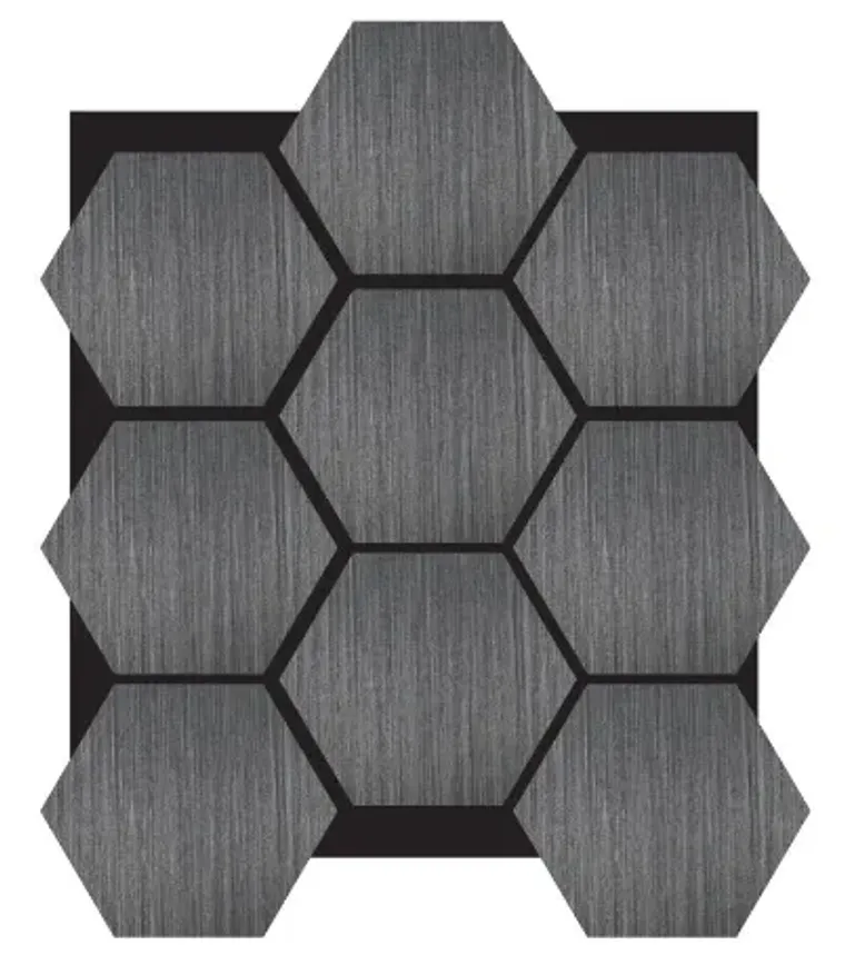Hexagon-Akustikpaneele Anthrazit Echtholz – Bild 2